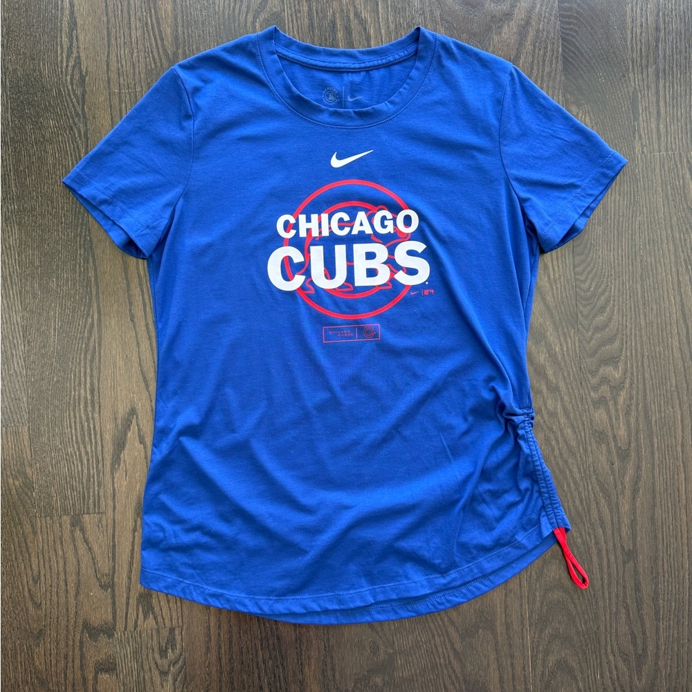 Nike Chicago Cubs Royal Blue Short Sleeve Tee with Red & White Logo